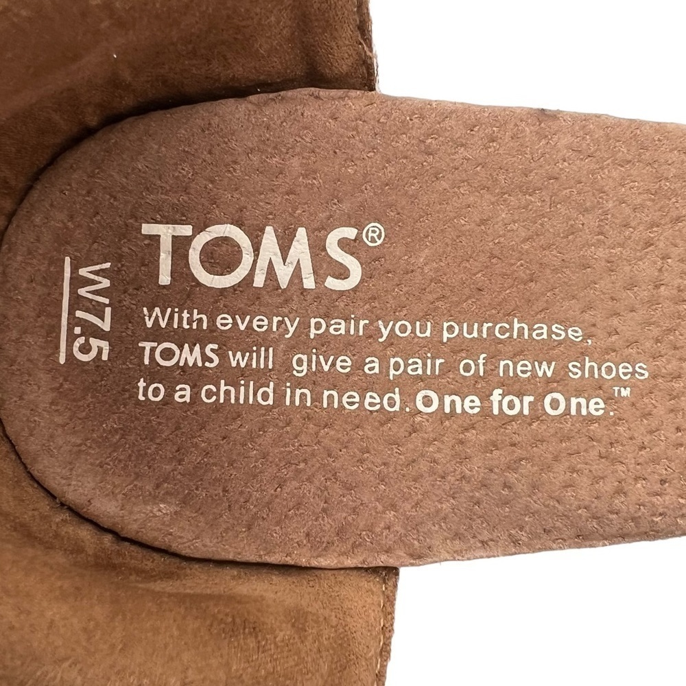 TOMS Blue White Fabric Platform Wedge Heeled Sandals Size 7.5 Women's - Picture 2 of 9